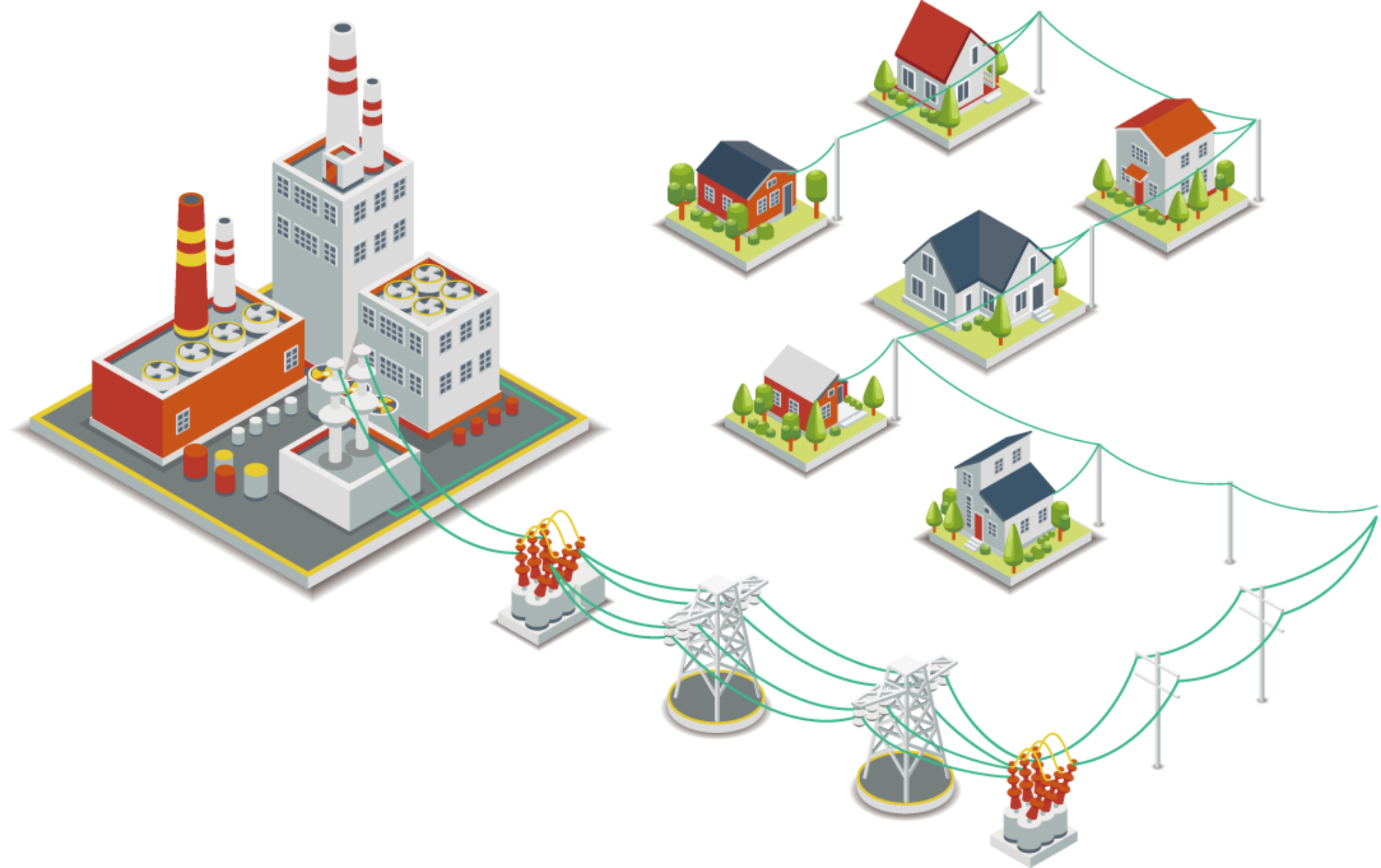 送電線のイラスト